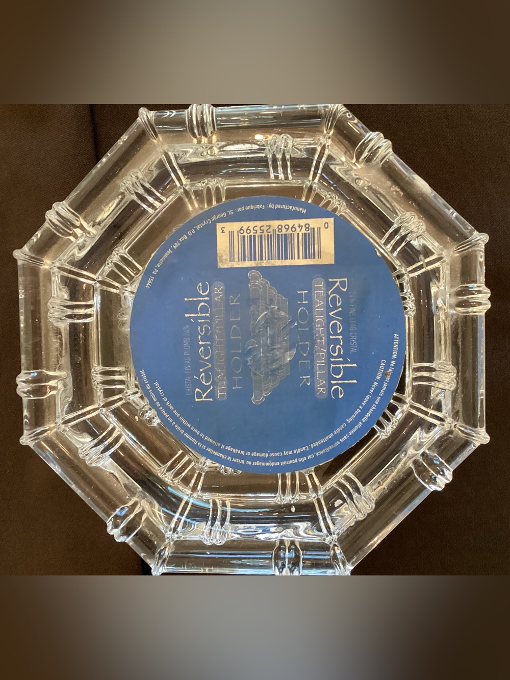 Vintage St. George Crystal 24% Lead Crystal Candleholder Made in USA 1980s-90s - Picture 13 of 15